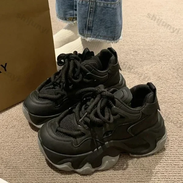 Women Chunky Platform Sneakers Women Autumn Fashion Breathable Mesh Sport Casual Sneakers Female Thick Bottom Vulcanized Shoes - Image 6