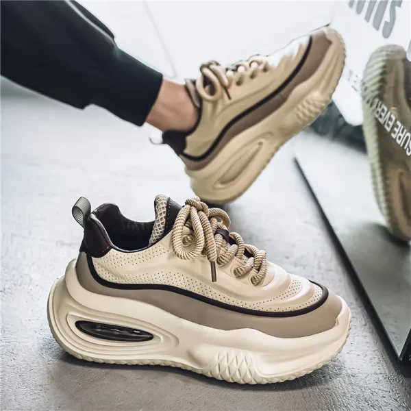 Men's Casual Sports Shoes, Fashionable Thick Soled Skateboarding Shoes, Trendy and Comfortable Men's Shoes Suitable for Outdoor - Image 5