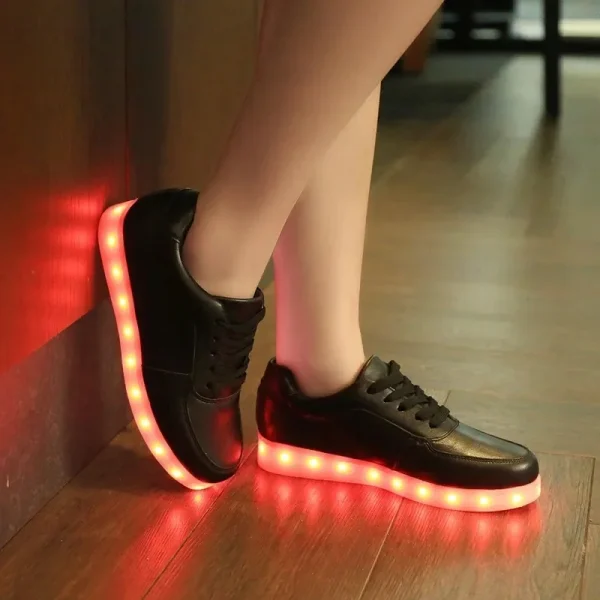 Unisex Led Shoes Size 35~46 Fashion Unisex Luminous Sneakers Lights Shoes for Kids Boys Girls Men Women Glowing Shoe Black White - Image 4