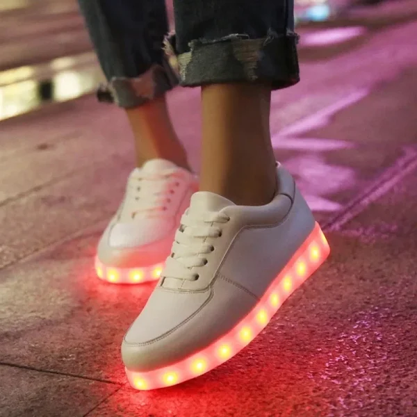 Unisex Led Shoes Size 35~46 Fashion Unisex Luminous Sneakers Lights Shoes for Kids Boys Girls Men Women Glowing Shoe Black White - Image 5