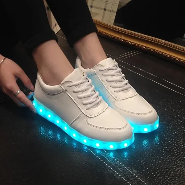 Unisex Led Shoes Size 35~46 Fashion Unisex Luminous Sneakers Lights Shoes for Kids Boys Girls Men Women Glowing Shoe Black White - Image 3