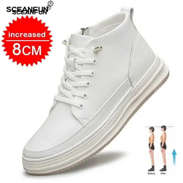 2025 Casual genuine leather new height increasing shoes for men 8cm invisible elevator sneakers sport zapatillas de Hombre - Image 6
