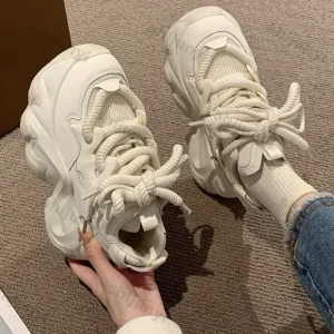 Women Chunky Platform Sneakers Women Autumn Fashion Breathable Mesh Sport Casual Sneakers Female Thick Bottom Vulcanized Shoes