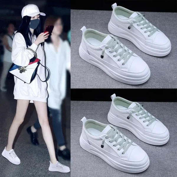 2025 Fashion Mesh Casual Shoes Flats Women Lace Up Dames Sneakers Platform Round Toe Zapatillas Casual Mujer for Summer Spring - Image 4