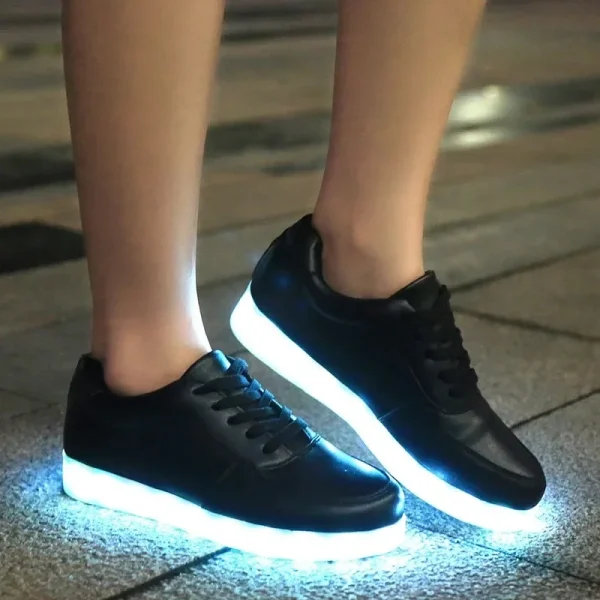 Unisex Led Shoes Size 35~46 Fashion Unisex Luminous Sneakers Lights Shoes for Kids Boys Girls Men Women Glowing Shoe Black White - Image 2
