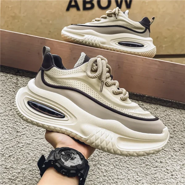 Men's Casual Sports Shoes, Fashionable Thick Soled Skateboarding Shoes, Trendy and Comfortable Men's Shoes Suitable for Outdoor - Image 2
